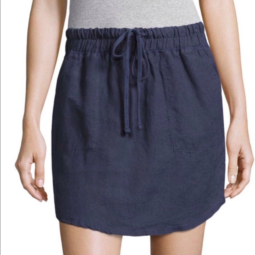 James Perse Drawstring Linen Skirt